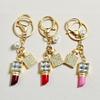 Rhinestone Perfume Bottle Lipstick Pearl Keychain Charm