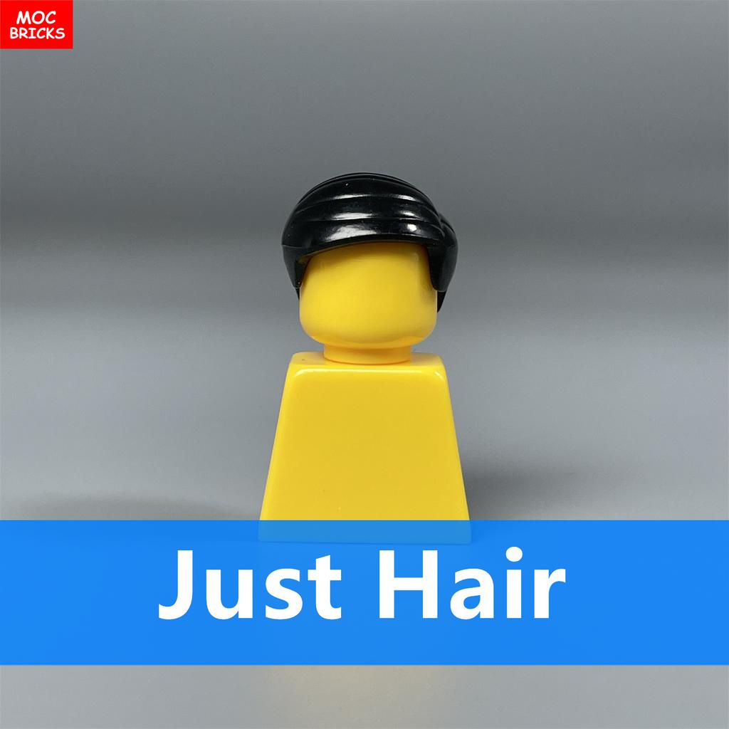 Non-Toxic 10Pcs Moc Bricks Male Hairs Side-Part 1011 4Cm Figure Body Wear Brown Black Compatible With Major Brand Building Blocks Toys