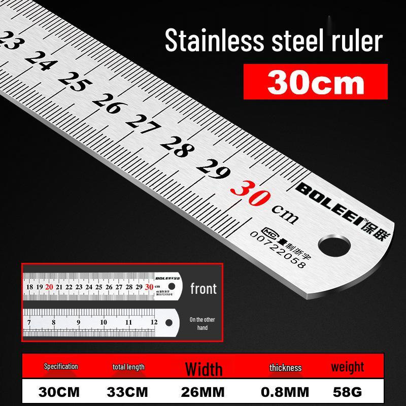 Hochpräziser Edelstahl-Lineal - Längen 15cm/30cm/50cm, Verdicktes Eisen, 1 Meter lang.
