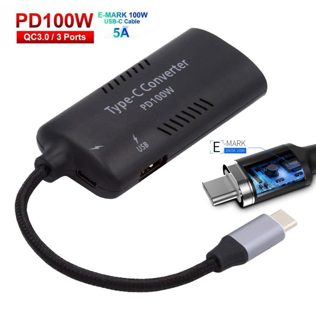 Chenyang USB C Power Rectangular Power Supply for Thinpad X1 USB C 15W Type C and 12W Type A PD Emulator Trigger Charging Cable Adapter Included