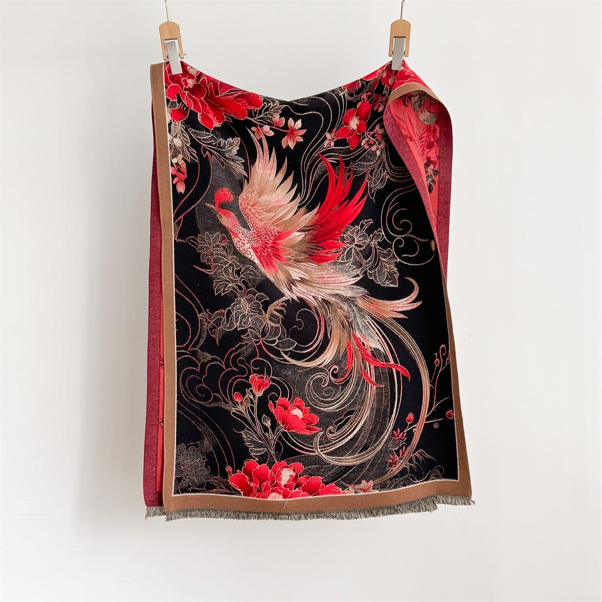 

Thickened Warm Scarf Tassel Pashmina Shawl Women‘s Imitation Cashmere Warps Autumn/Winter Coldproof Windproof Blanket 65-185cm