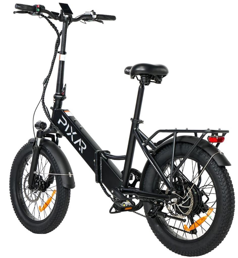 PIXAR Składany Elektryczny Rower Miejski 120KG Obciążenia Bateria 48V10.4Ah Silnik 500W 20-calowe Grube Opony E-Bike do Miejskiego Dojazdu Dla Unisex Z Siedziskiem dla Pasażera