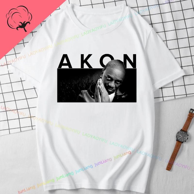 Najlepsze z Akon Klasyczna Okładka Albumu Najlepsze Ubrania Y2k dla Kobiet Męska Koszulka z Nadrukiem Luźne i Dopasowane Damskie Goth