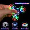 Gigilli Fidget Spinner Zestaw 2 szt., Upominki na przyjęcie LED Light Fidget Spinner Zabawka dla dzieci, Redukcja stresu, Zabawka sensoryczna przeciwlękowa, Ciemnoniebieski i Zielony