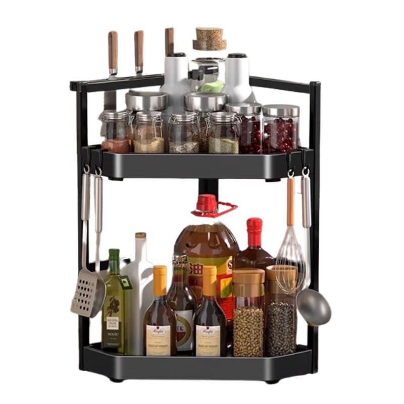 Kitchen Countertop Corner Storage Rack with Knife Holder