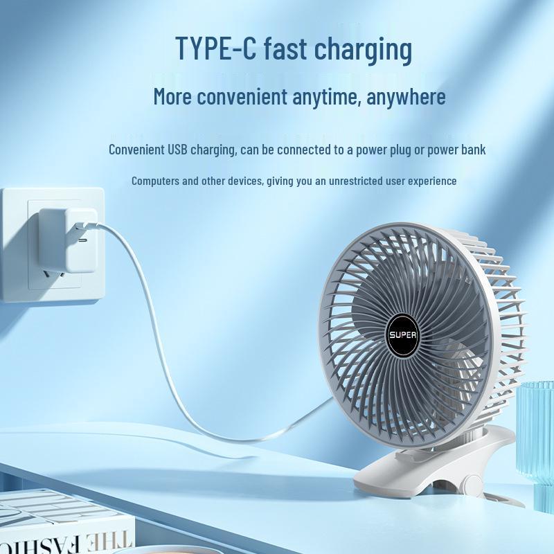 Multi-functional USB Charging Fan: Wall-Mountable, Desktop, Portable Handheld Clip Fan for Efficient Air Circulation