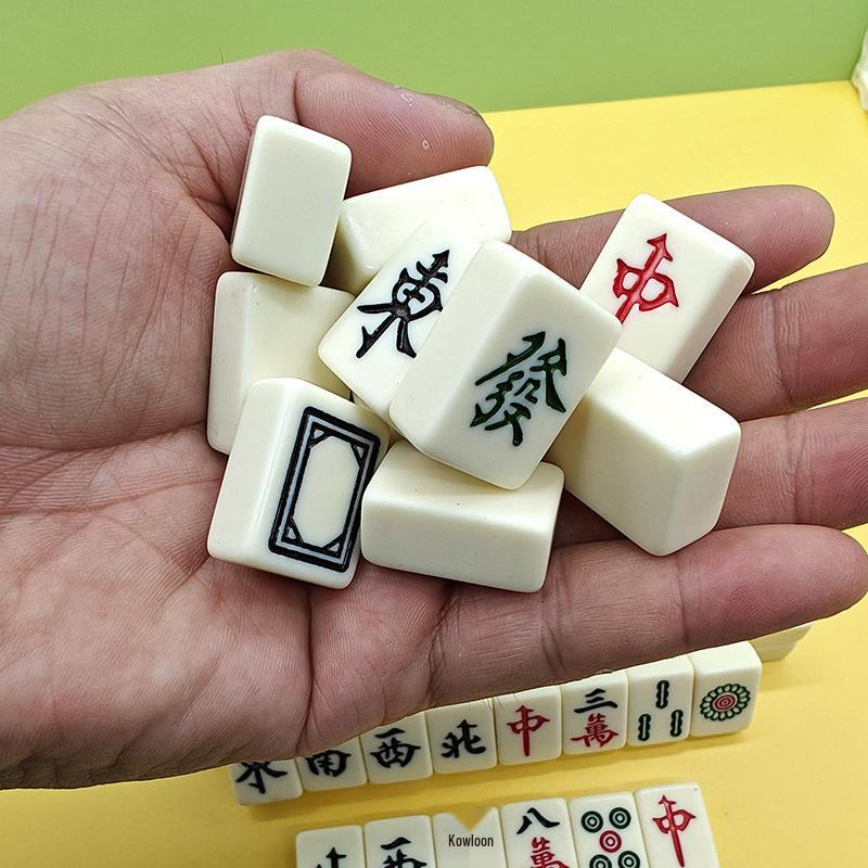 Compact Mahjong Set: Portable 24# Mini Tiles for Dorms, Home, Travel & Camping