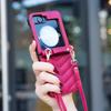 Applicable to Samsung Z Flip7 mobile phone case Flip5 wavy oblique span protective case Z Flip4 plaid strap case