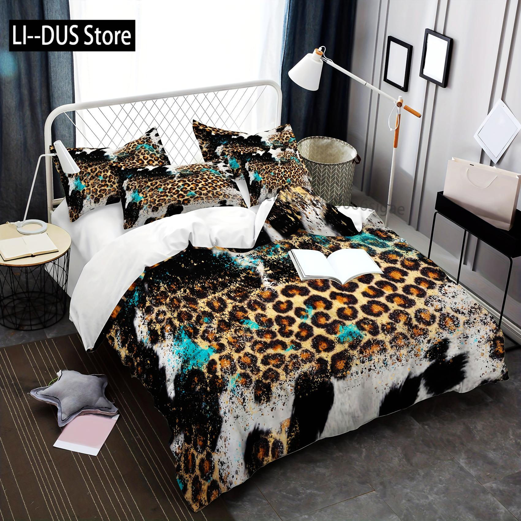 

2/3pcs Soft And Comfortable Leopard Cow Print Duvet Cover Set For Bedroom And Guest Room - Includes 1 Duvet Cover And 1/2 Pillow EU Single(135*200cm)3pcs