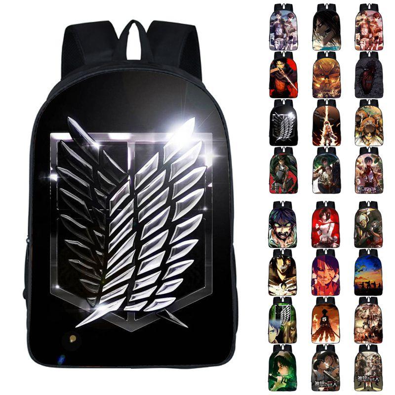 Stylish Anime Attack On Titan Zipper Backpack With Large Capacity For Students And Fans