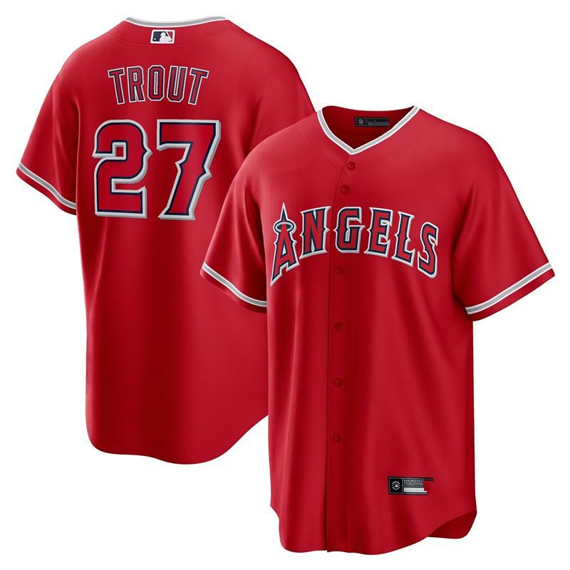 MLB Los Angeles Angels Mike Trout 27 Embroidered Baseball Jersey Unisex Fan Apparel