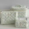 2025 New 3 Bags Set Women Makeup Bag Large Capacity Cosmetic Toiletry Storage Pouch Handbag Make Up Square Zipper Quilting Bag