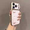 The powder grid bear is suitable for iPhone17promax mobile phone case, Apple 16pro new 15pro niche 14 leather pattern.