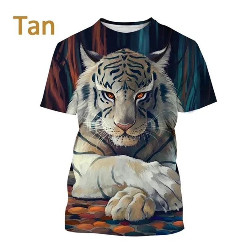 Tiger 3D T Shirt Men Women Summer Fashion Short Sleeve Printed Animal T-Shirt Cool Tops T-Shirts Unisex