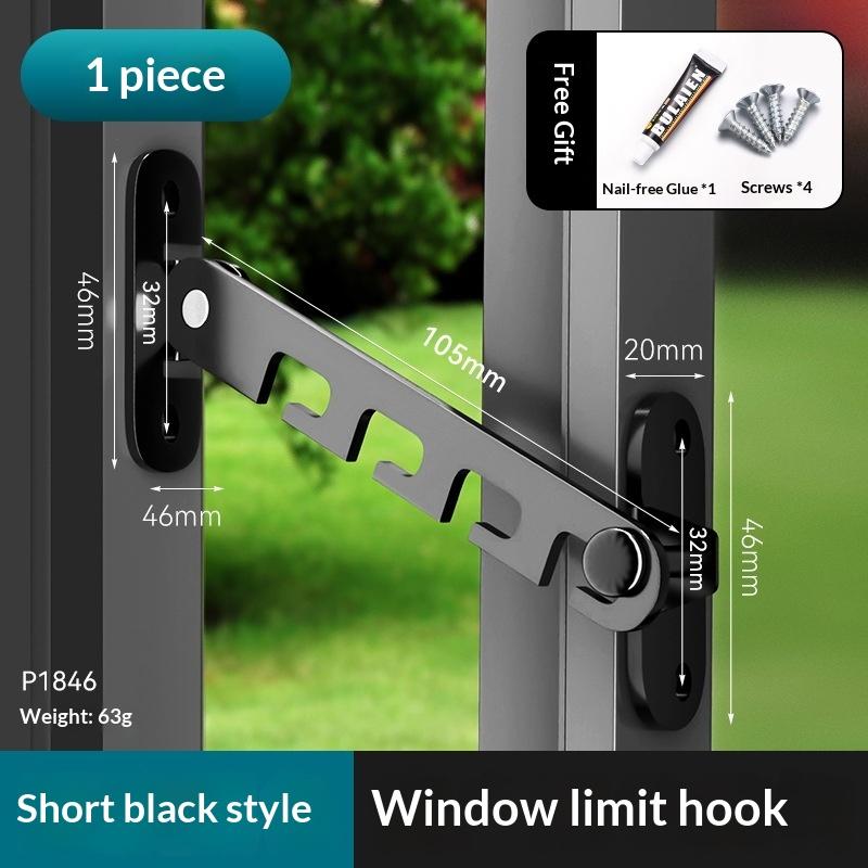 1Pc Adjustable Window Stopper Lock Limiter Latch Wind Brace Stay Position Stopper Casement Window Sash Blocking Lock