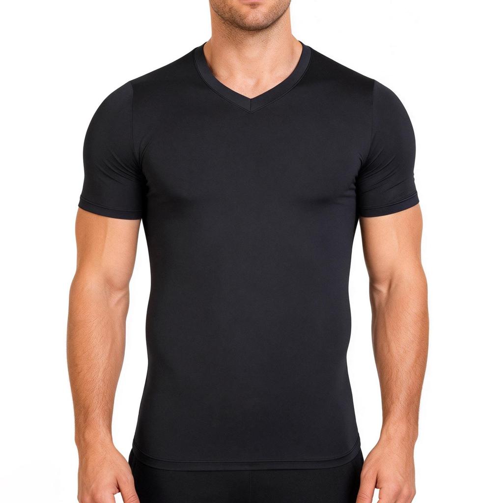 Men's Sports V Neck Short Sleeve T-shirt  Quick Dry Fitness Workout Training Tee Activewear