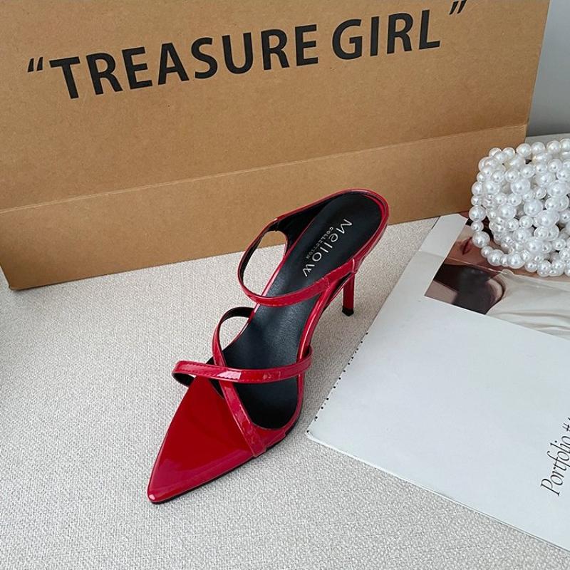 

Модные летние новые сексуальные женские тапочки с перьями, туфли на высоком каблуке, меховые туфли-мюли на шпильке с острым носком, женские шлепанцы, обувь Ytmtloy Zapatillas Mujer Casa 40 красный