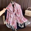 High-End Imitation Cashmere Jacquard Craft Scarf Shawl Autumn And Winter Ethnic Style Cashew Flower Warm Outside Women