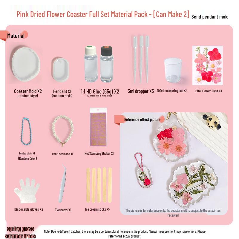 Handmade Crystal Epoxy Dried Flower Coaster DIY Kit for Kids - Back To School Gift