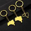 Stylish Stainless Steel Heart-Shaped Keychain Pendant with Ethnic Design