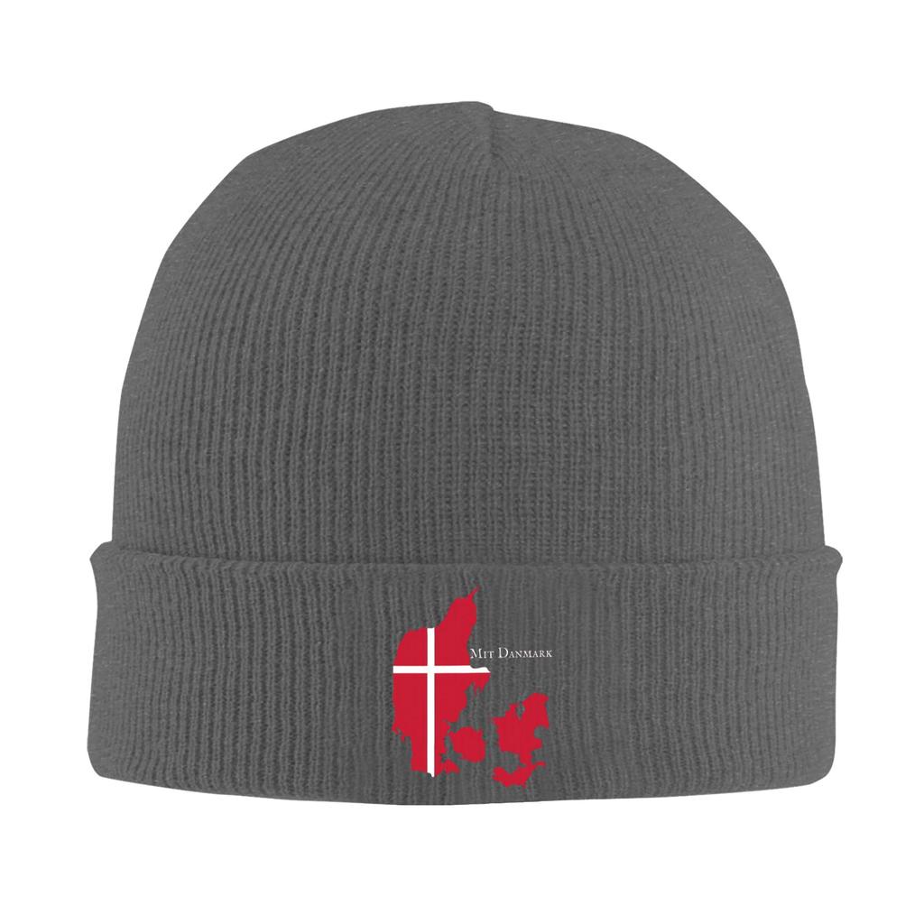 Dänemark Flagge Mützen Gestrickte Mütze Unisex Erwachsene Niedliche Warme Kappen Winter Fitnessstudio Design Mützen