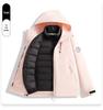 Men's and Women's Custom Outdoor Two-Piece Jacket Set: Three-in-One Shell with 90% Duck Down Lining and Print Logo.