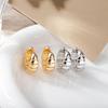 French Retro Brass-Plated Champagne Gold Water Drop Earrings