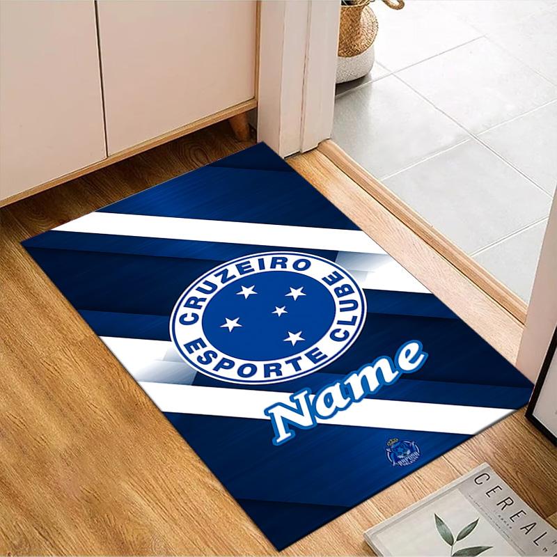 Custom Name Cruzeiro FC Pride Rug Game Carpet, Floor Mat for Bedroom Living Room Entryway Rug, Home Decor Idea Gift for Christmas birthday
