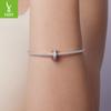 Princess Square Shine Silicone Positioning Bracelet Bead Separator Classic Versatile S925 Sterling Silver Beads