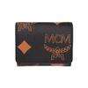 Dark Metal Hardware Monogram Print Tri-Fold Canvas And Napa Leather Wallet Mini Women Wallet Black MYSDATA01BK001