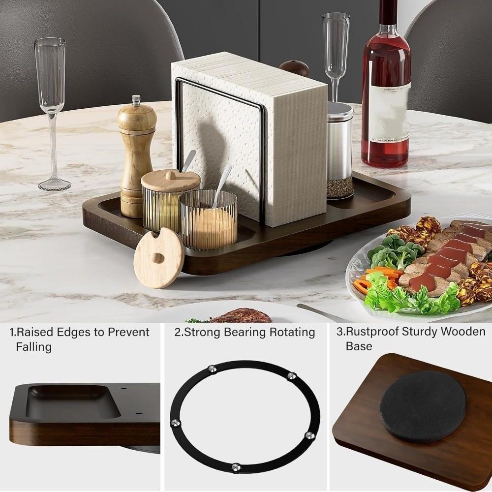 Multi Compartment Rotating Napkin Holder Vertical Napkin Holder  for Dining Table