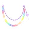 Candy Color Double Layer Resin Belt Chain With Heart Lollipop Decor For Unisex Adults