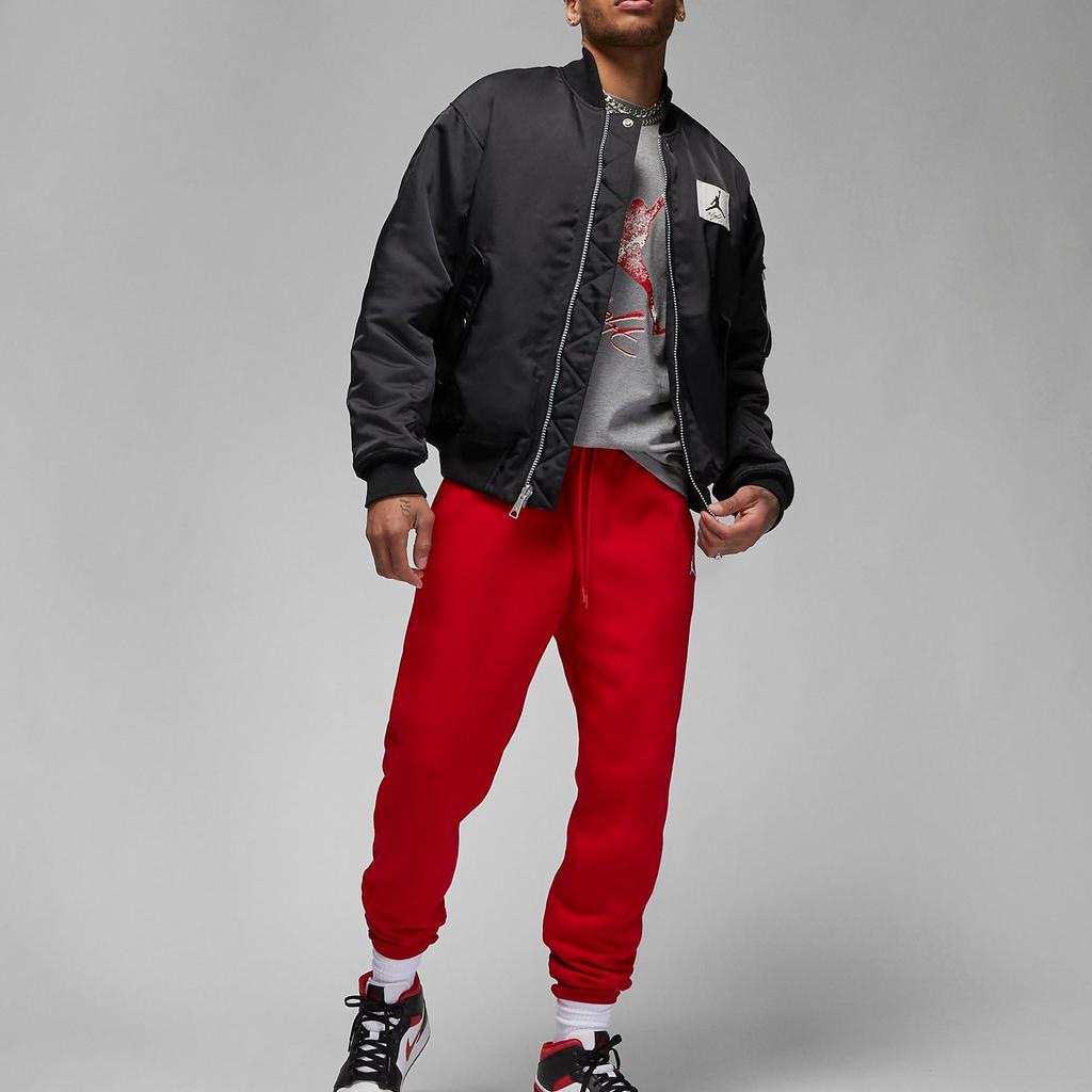 Jordan Logo Patch Loose Fit Baseball Collar Reversible Cotton Jacket Men Outerwear Black DQ7345-010