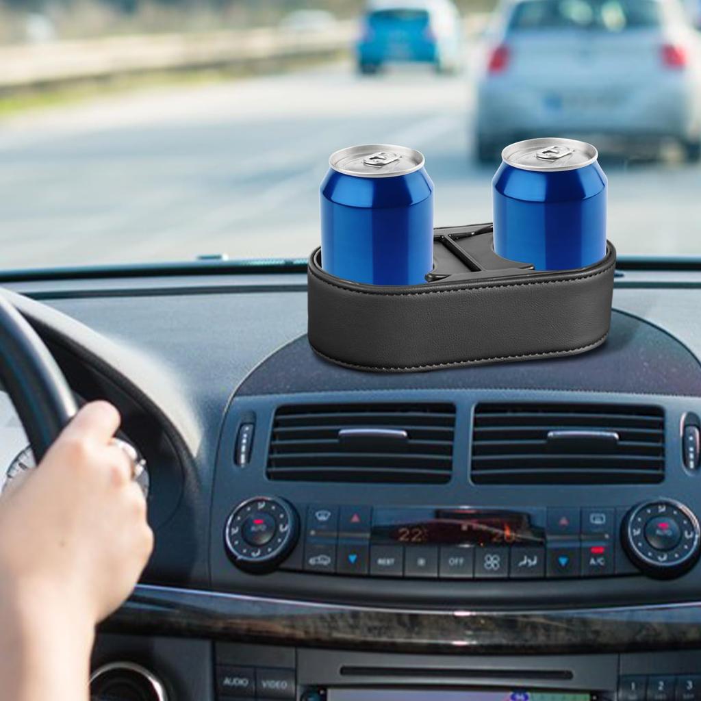 Dual Drink Holder for Car, Stick-on Cup Holder for Dashboard, Fixed Car Drink