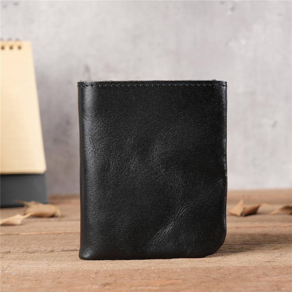 

Fashion Genuine Leather Men s Wallet Retro Handmade Short Wallet for Men Durable Real Leather Purse for Men Coin Purse Wallet чорний