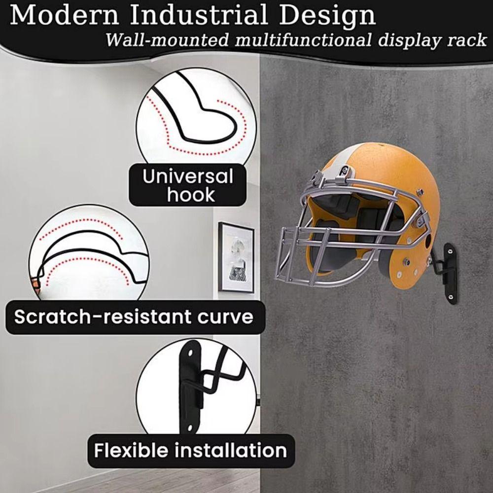 Durable Wall Helmet Storage Rack Metal Hanger Helmet Display Holder Helmet Display Stand  Household