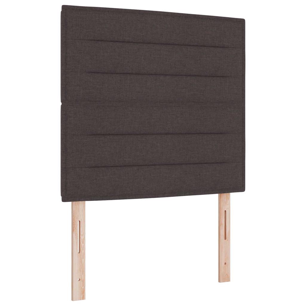 Box Spring Bed with Mattress Dark Brown 120 x 190 cm Fabric