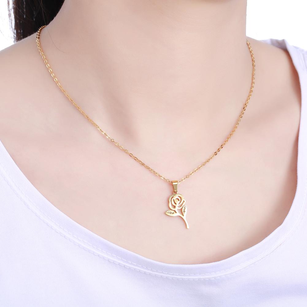 Gorgeous Women Rose Flower Ornament Set Necklace & Ear Stud Festival Birthday Gift Photo Props