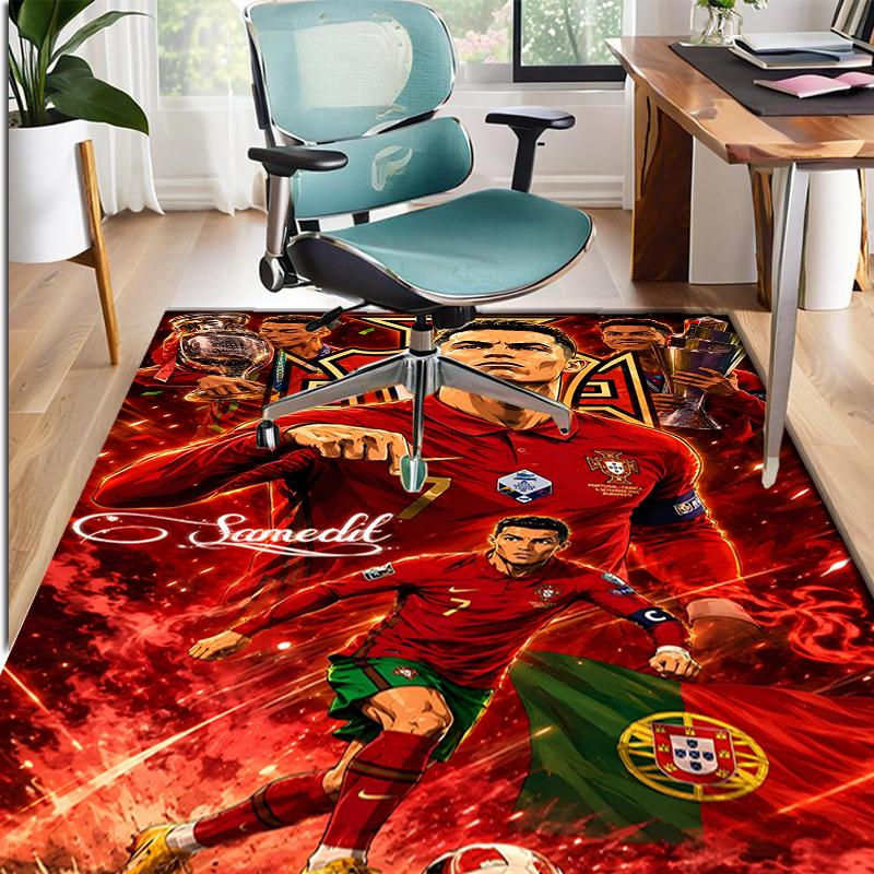 Cristiano Ronaldo Pattern Rug, Indoor/Outdoor Mat, for Picnic, Gameroom, Bedroom, Office, Living Room, Home Decor Carpet, Birthday Gift