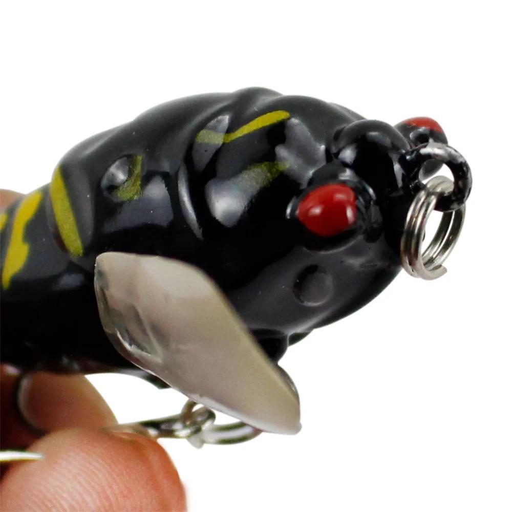 Cicada Imitation Soft Bait with Fluttering Wing Surface Lure for Bass Snakehead Topwater Fishing Topwater Popper for Freshwater Saltwater Fishing