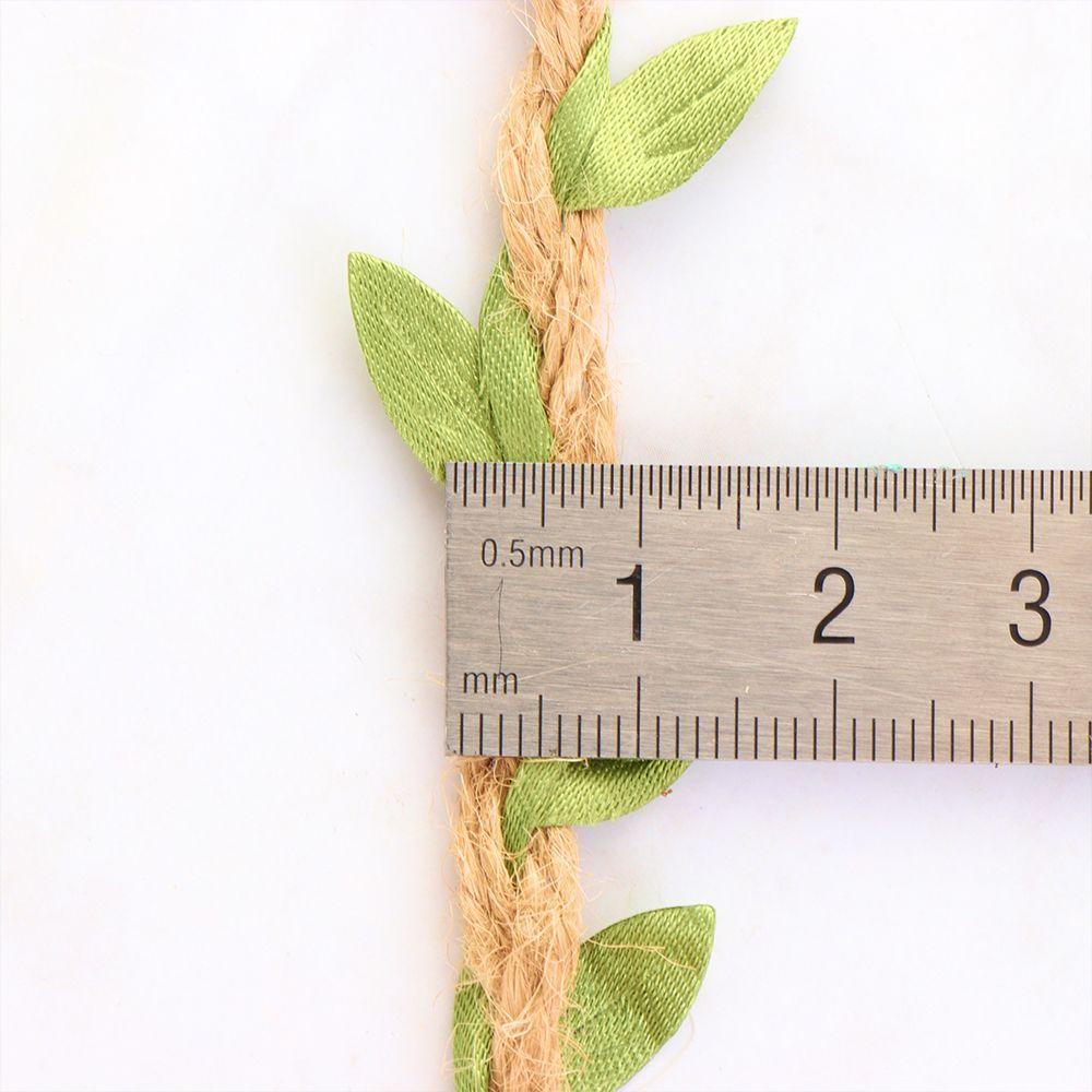 5/10m Home Vintage Artificial Leaf Jute Twine Burlap Rope Natural Hessian Craft Ribbon Wedding Decal Christmas Party DIY Decor