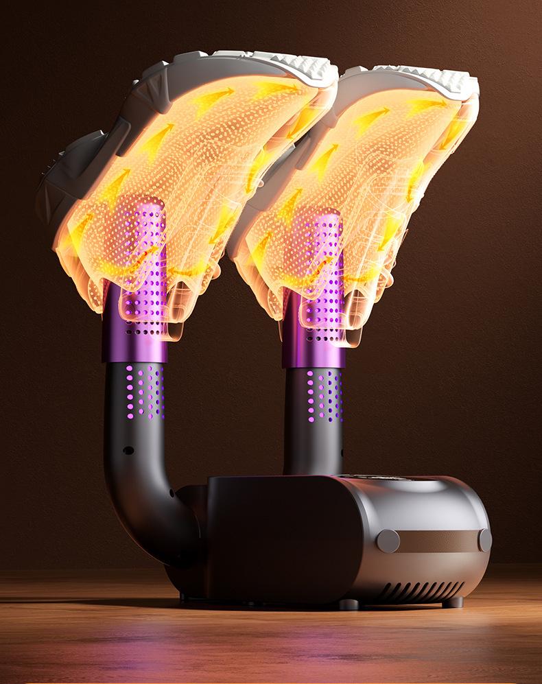 Compacte slimme schoenendroger met timer en opvouwbaar ontwerp