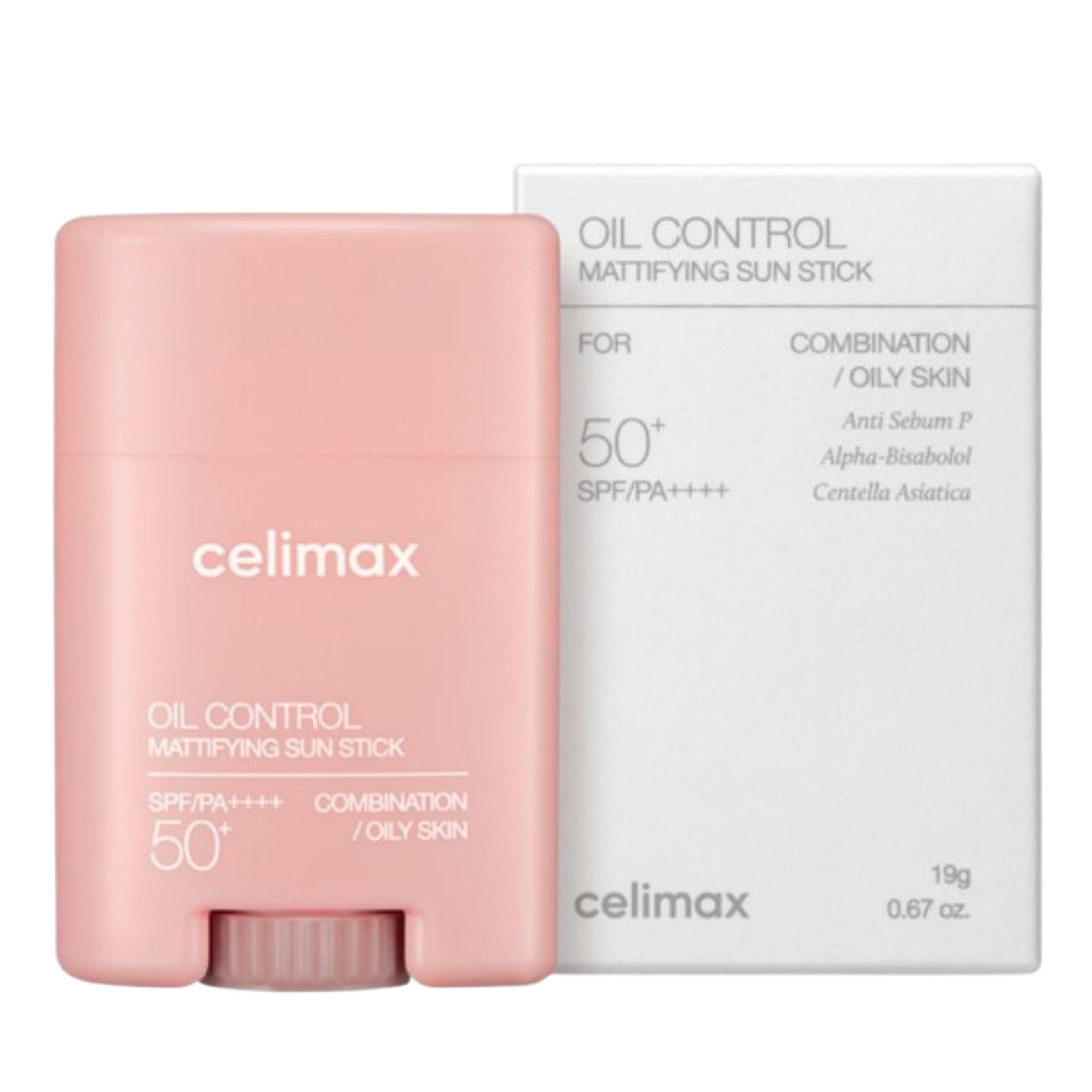 Celimax Oil Control Mattifying Sun Stick SPF50+ PA++++ Sebum Control Portable Sunscreen Stick 19g