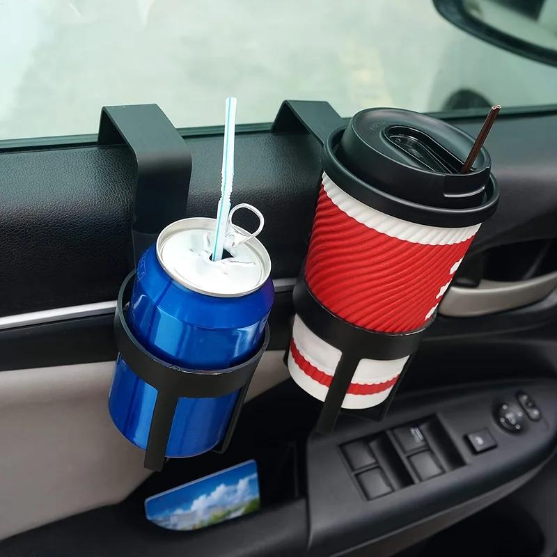 2pcs Portable Black Car Hook Cup Holder, Versatile Bottle Holder For Automotive Supplies