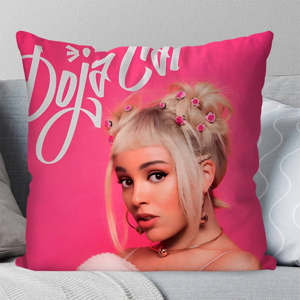 Singer D-Doja Cat Pillow Case Square Pillow Bedroom Sofa Leisure Comfort Cushion Car Living Room Home Decoration
