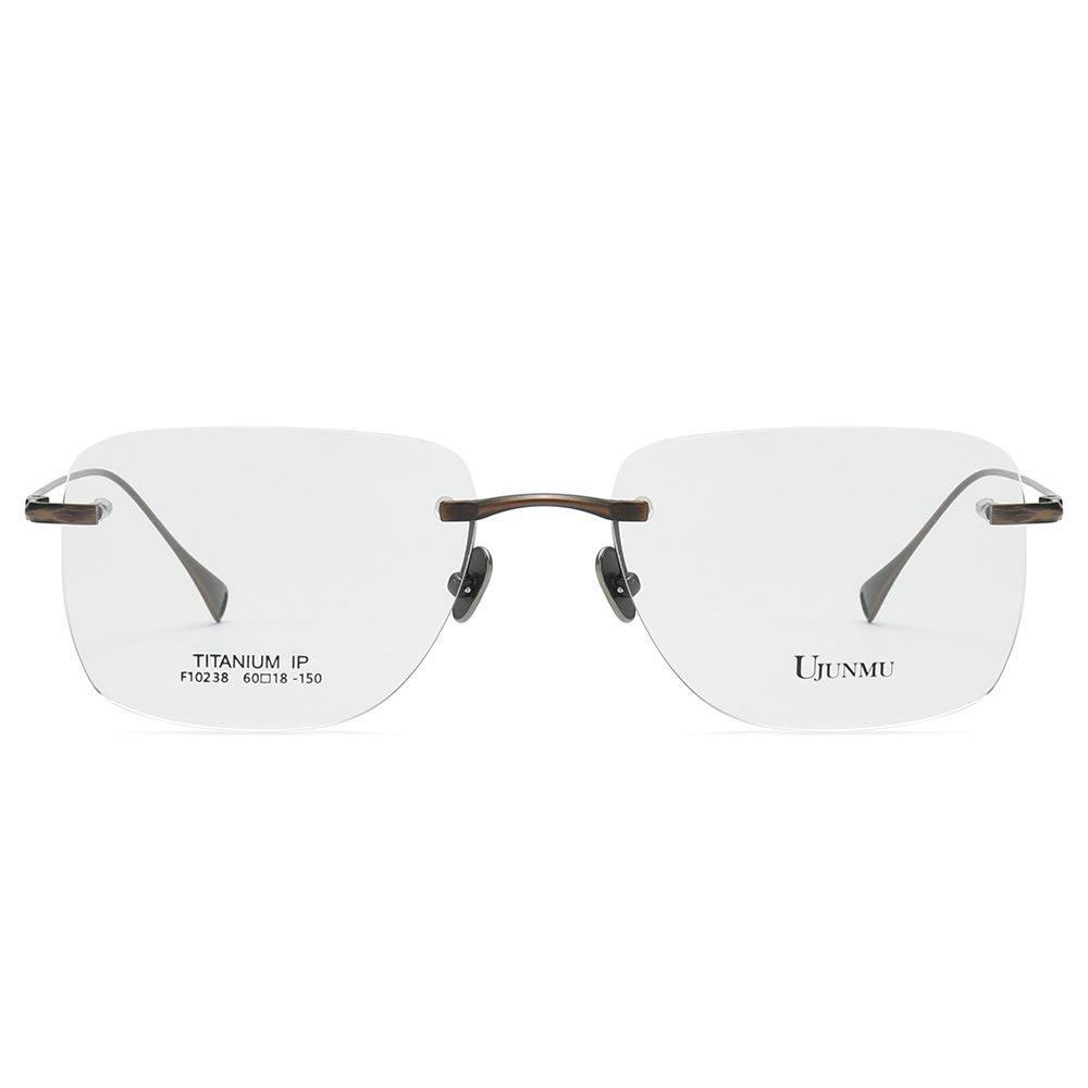 Japanese-Style Rimless Glasses Frame, Ultra-Light Pure Titanium, Large Frame for Myopia, High-Quality Design
