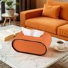 Luxury Leather Oval Tissue Box for Living Room or Bedroom Decor