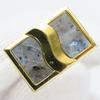 Used LANVIN Cuffs Metal Gold Gray Plating