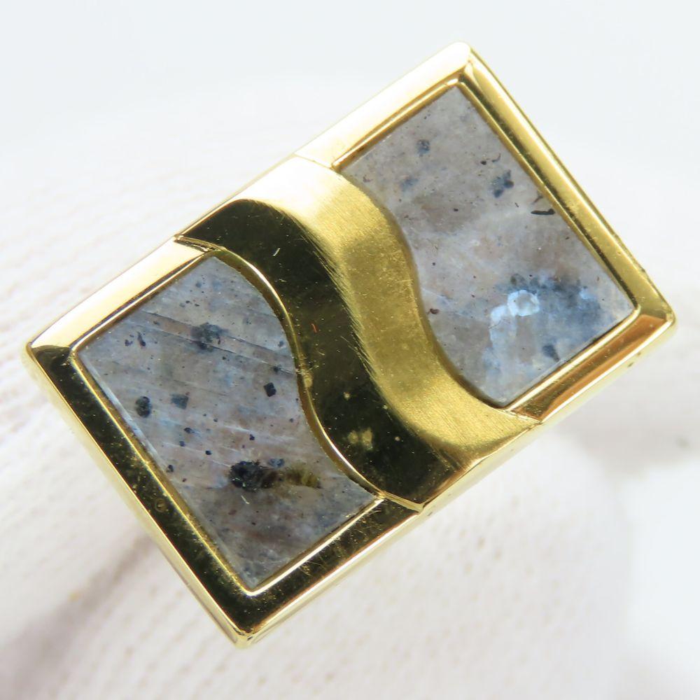 Used LANVIN Cuffs Metal Gold Gray Plating