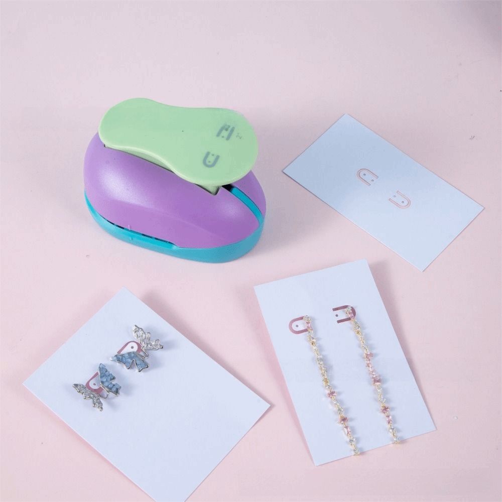 Random Color Earring Card Puncher Durable DIY Projects Hole Punch Cutting Craft Stamp Shape Embossing Punch Card Making